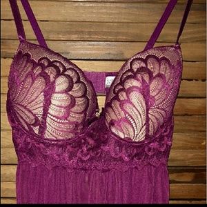 Daisy Fuentes magenta babydoll lingerie